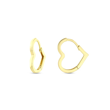 14K Altın Minimal Kalp Küpe